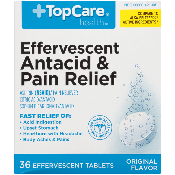 Top Care Antacid & Pain Relief Aspirin (Nsaid)/Pain Reliever, Citric