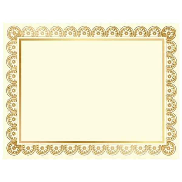 GE ographics Medallion Certificate, 11 x 8.5 Inch - Ivory & Gold