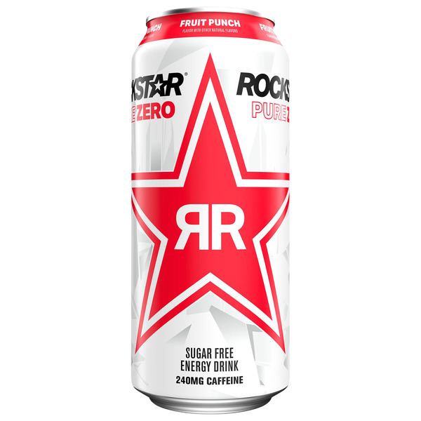 Rockstar Pure Zero Sugar Free Energy Drink Fruit Punch Same-Day