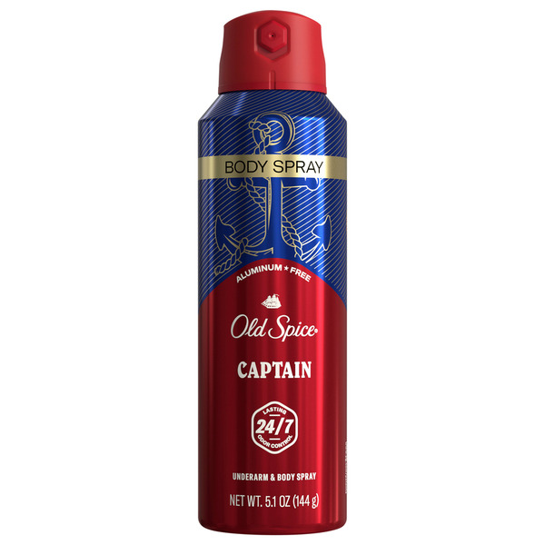 Old Spice Men's Body Spray Aluminum Free Captain Same-Day Delivery