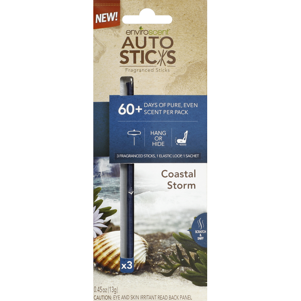 Enviroscent Auto Stix Fragranced Sticks, Coastal Storm Same-Day ...