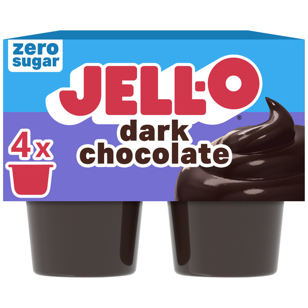 Jell-O Dark Chocolate Sugar Free Refrigerated Pudding Cup Snacks