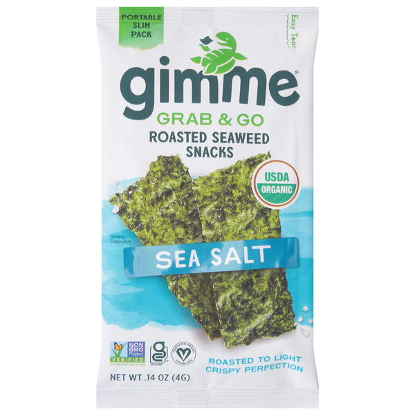 gimMe Seaweed Snacks, Roasted, Sea Salt, Grab & Go
