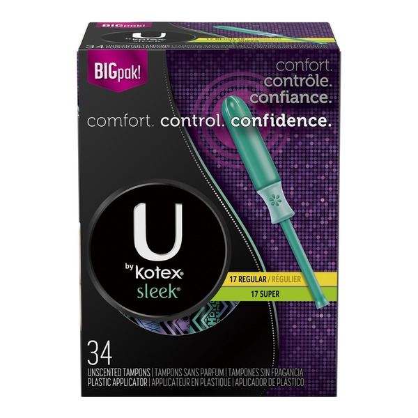 U by KotexSuper Premium Sleek Slender Tampons Multipack (34 ct