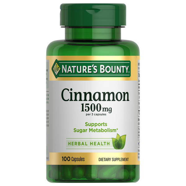 Nature's Bounty Cinnamon, 1500 mg, Capsules Same-Day Delivery or