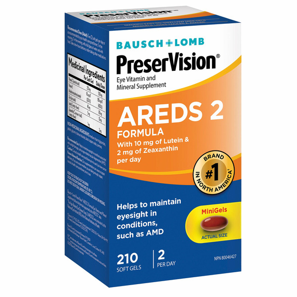 Bausch & Lomb PreserVision AREDS2 Formula Eye Vitamin & Mineral Supplement Softgels