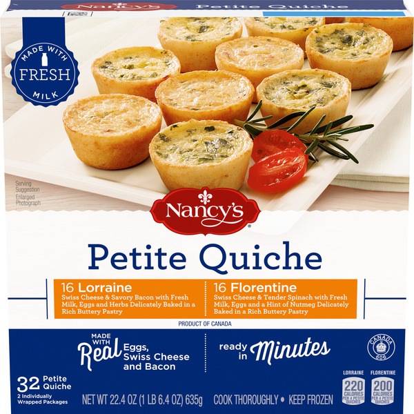 Nancy's Lorraine & Florentine Petite Quiche Frozen Snacks Variety Pack