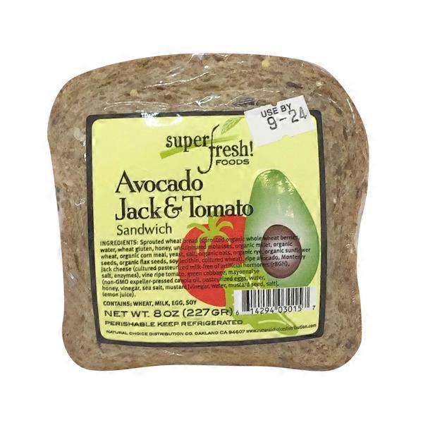 Super Fresh Foods Avocado, Jack and Tomato Sandwich