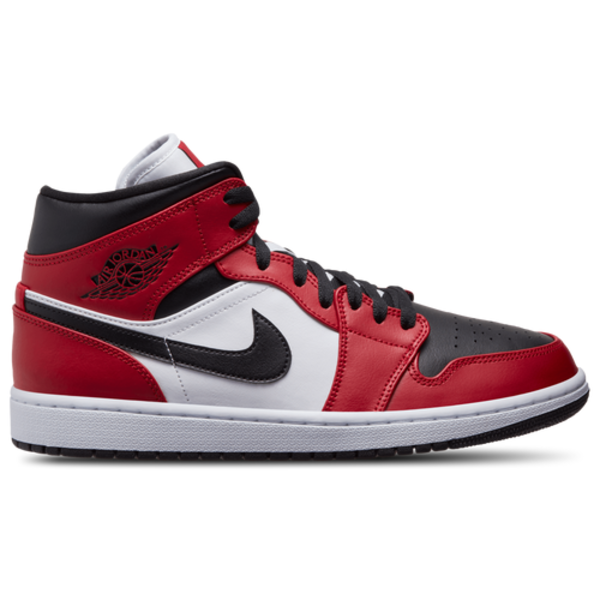 Jordan Men's Air Jordan Retro 1 Mid Casual Shoes, Size 12 - Black/Gym Red/White