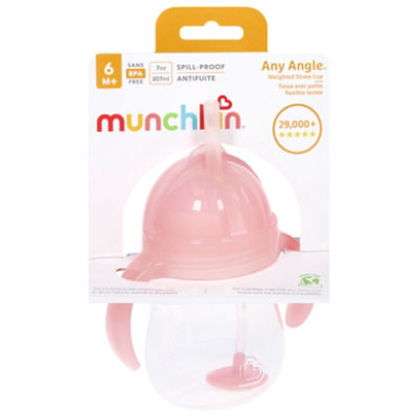 Munchkin Flexi-Straw Cup, Weighted, 6+ Months, 7 Ounce