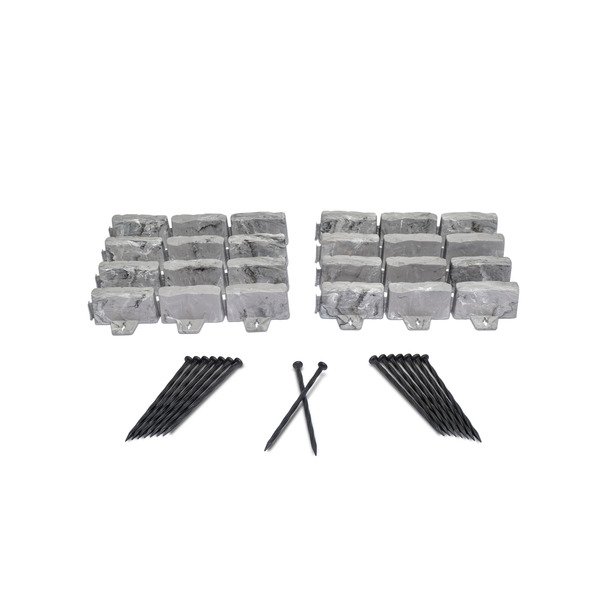 Easy Flex 10-ft x 2.7-in Decorative No-Dig Dark Gray Plastic Landscape edging bundle with stakes