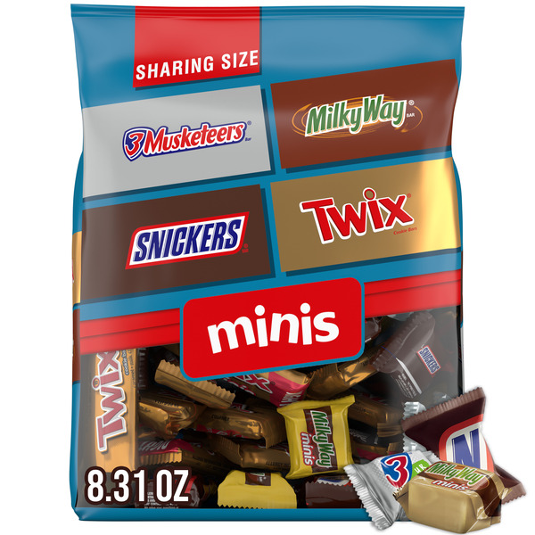 MILKY WAY & 3 MUSKETEERS 3 Musketeers, Milky Way, Snickers & Twix Minis Sharing Size Chocolate Candy Variety Pack