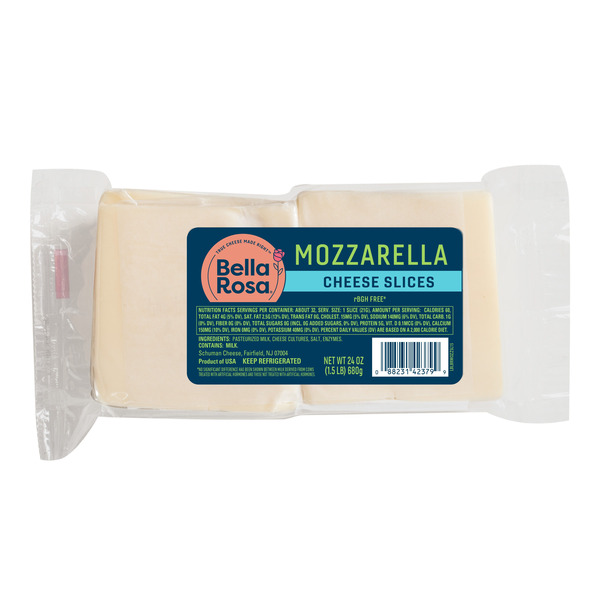 Bella Rosa Mozzarella Cheese Slices  4-1.5lb