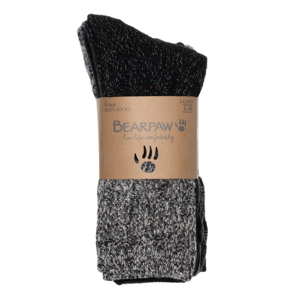 BEARPAW Women's Boot Sock, 6-pair, Assorted Colors