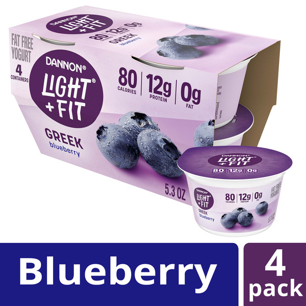 Dannon Light + Fit Greek Blueberry Fat Free Yogurt