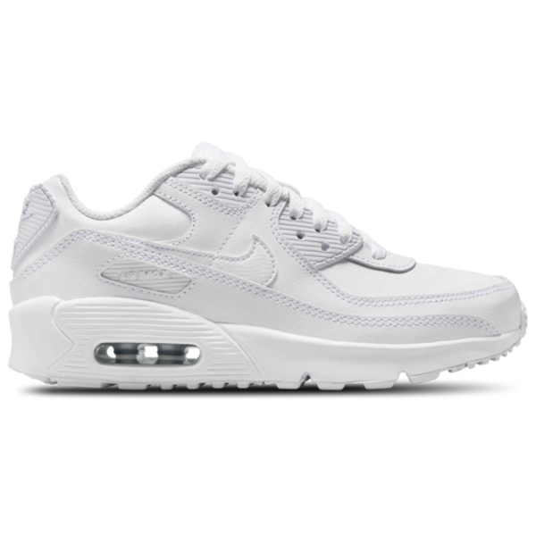 Nike Big Kids' Air Max 90 Casual Shoes, Size 6.5 - White & Metalic Silver