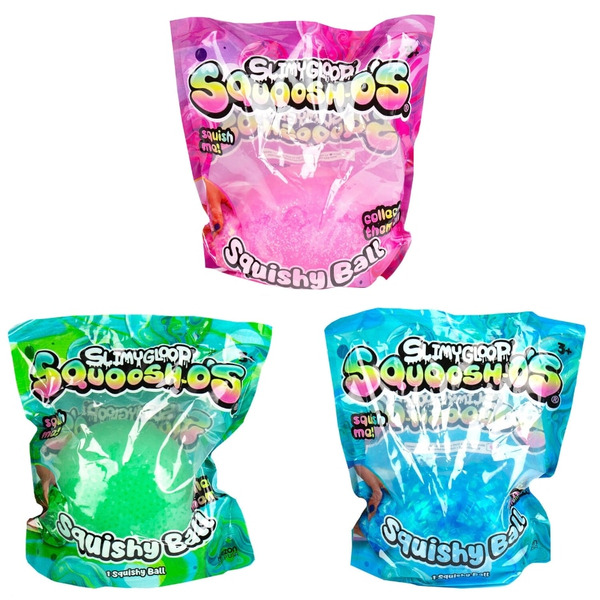 SlimyGloop Squoosh-o's Tinsel Squishy Ball - Blue Same-Day