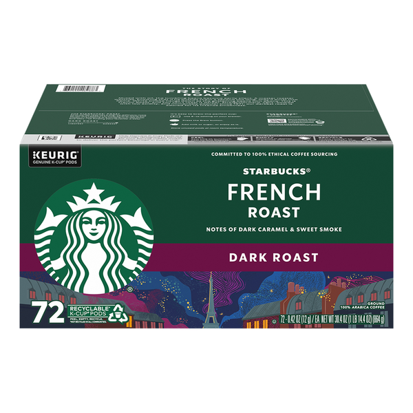 Starbucks French Roast Coffee, Dark, Keurig K-Cup Pods, 72 ct Same
