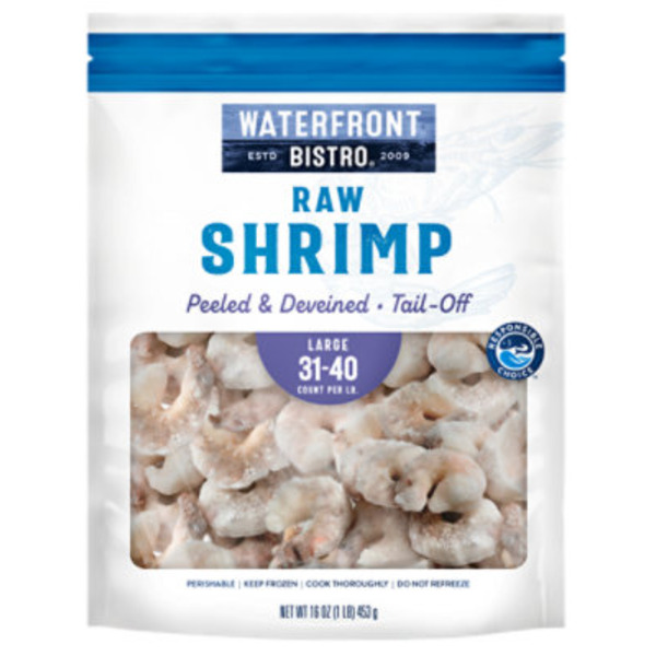 Waterfront Bistro Peeled & Deveined Tail-off Large Raw Shrimp