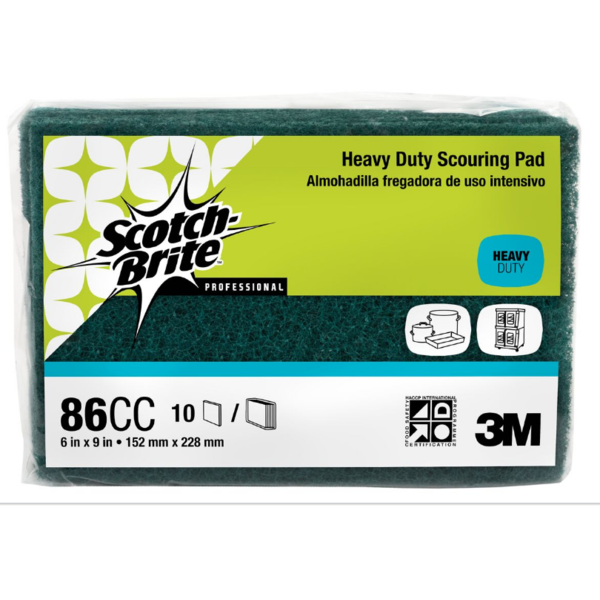 Scotch-Brite - Heavy Duty Scouring Pads 86CC, 6x9 - 10 ct