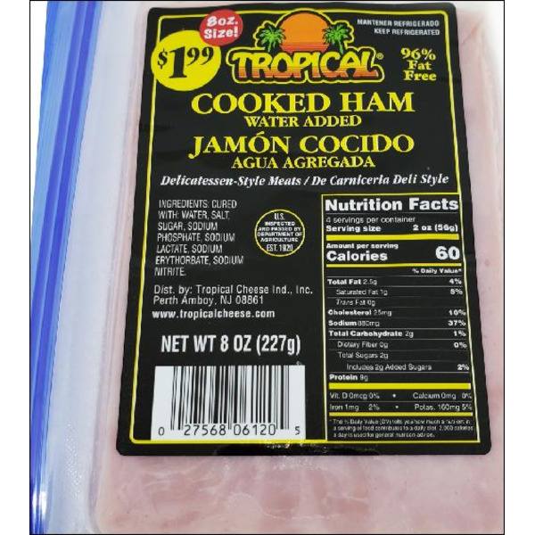 Tropical 96% Fat Free Cooked Ham Same-Day Delivery | Food Bazaar