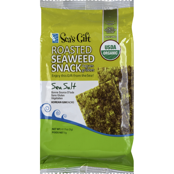 Sea's Gift Seaweed Snack, Roasted, Sea Salt