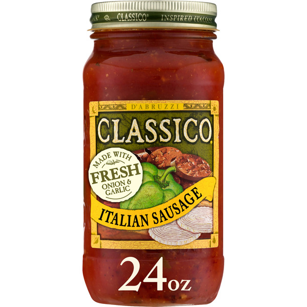 Classico Italian Sausage Spaghetti Pasta Sauce with Tomato, Peppers & Onions