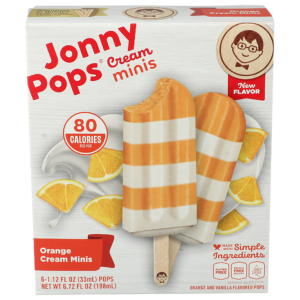 Jonny Pops Orange Cream Mini Frozen Bars 6 Pack