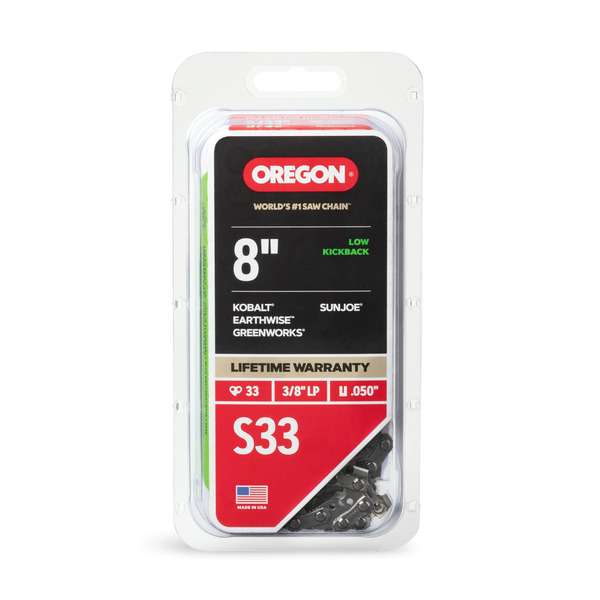 Oregon S33 33 Link Replacement Chainsaw Chain For 8-in , 0.05-in Gauge , 3/8-in Pitch