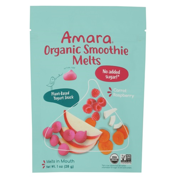 Amara Organic Baby Food Organic Carrot Raspberry Plant-Based Smoothie Melts