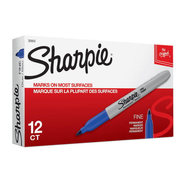 Sharpie 30003 Blue Fine Point Permanent Markers