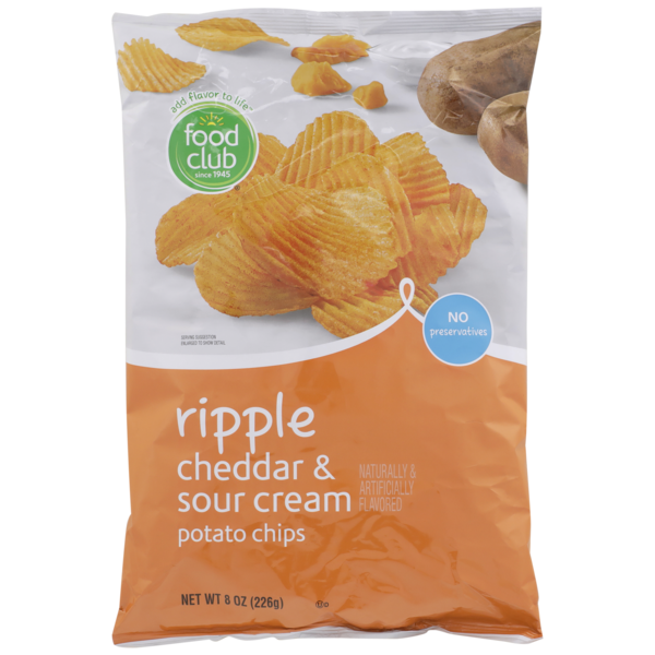 Food Club Ripple Cheddar & Sour Cream Potato Chips (8 oz) Instacart