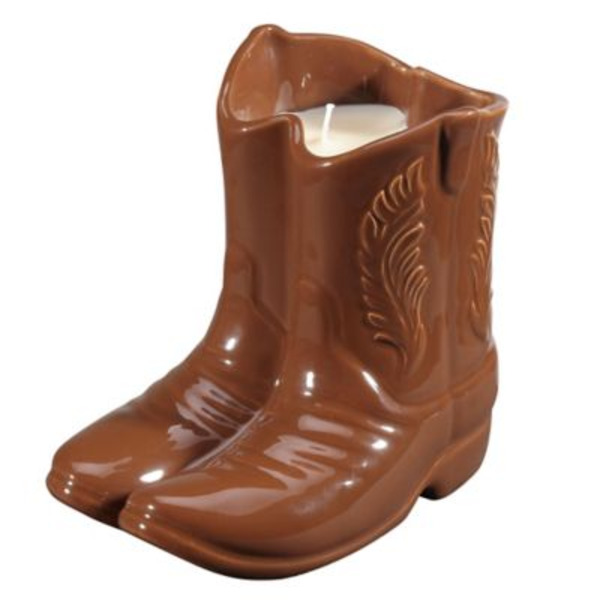 Red Shed Ceramic Cowboy Boot Woodland Kindling Scented Candle, 15 oz.