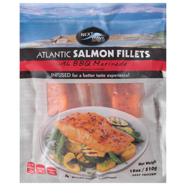 Next Wave Seafood Atlantic Salmon Fillets with BBQ marinade