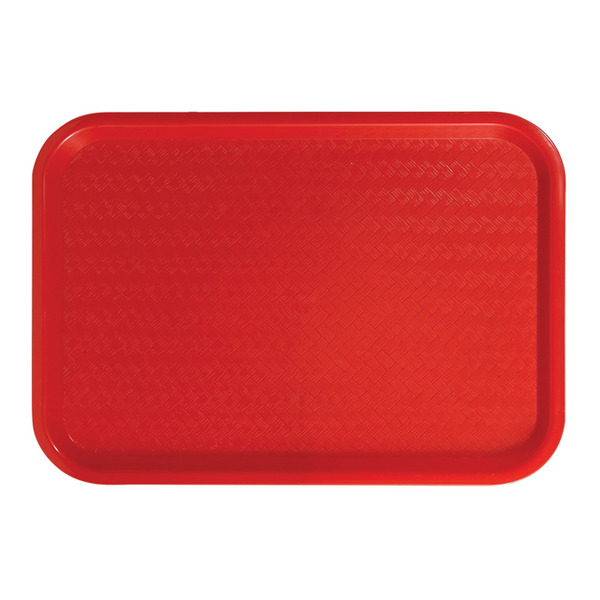 Winco - 10x14" High Quality Plastic Cafeteria Tray, Red
