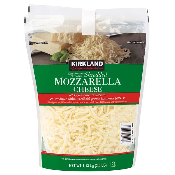 Shredded Mozzarella, 2 X 2.5 lb