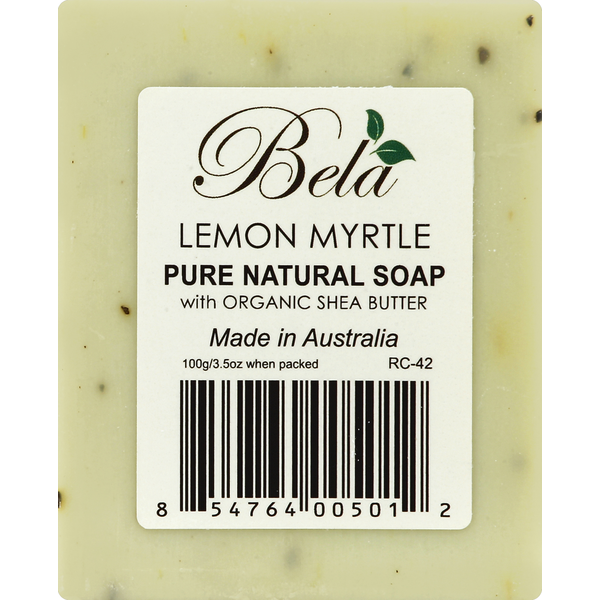 BELA Soap, Pure Natural, with Organic Shea Butter, Lemon Myrtle