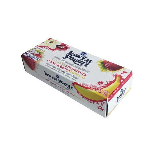 Kroger Vanilla Strawberry & Strawberry Banana Low Fat Yogurt Tubes (8