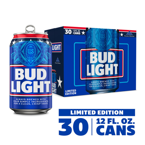 Bud Light American Lager Beer 30 Pack, 12 Fl Oz Cans Same-Day