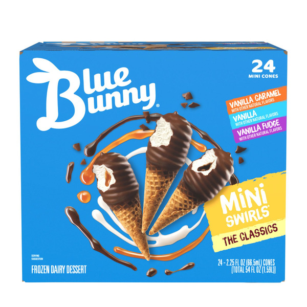 BJ's Wholesale Club Blue Bunny Mini Swirls Classic Variety Pack Cones ...