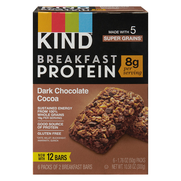 KIND Dark Chocolate Cocoa Breakfast Protein Bar