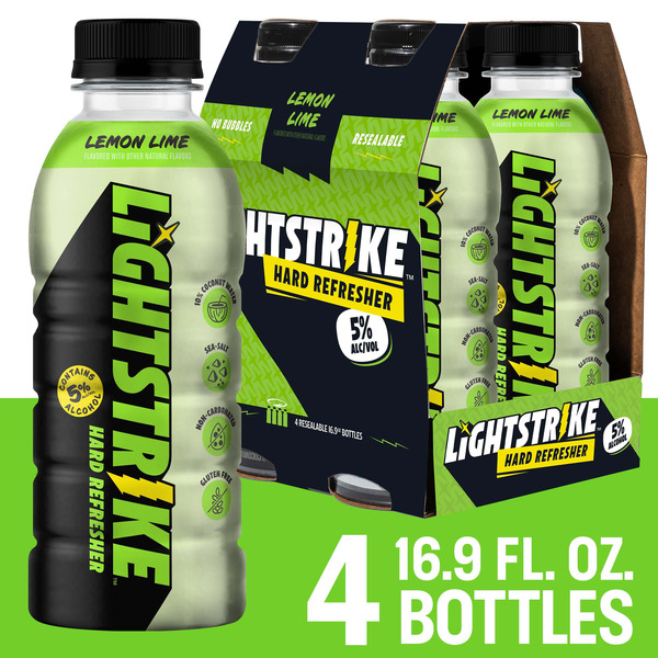 Lightstrike Hard Refresher - Lemon Lime 4 Pack, 16.9 fl oz Bottles