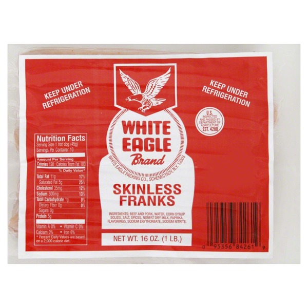 White Eagle Franks, Skinless (16 oz) Instacart