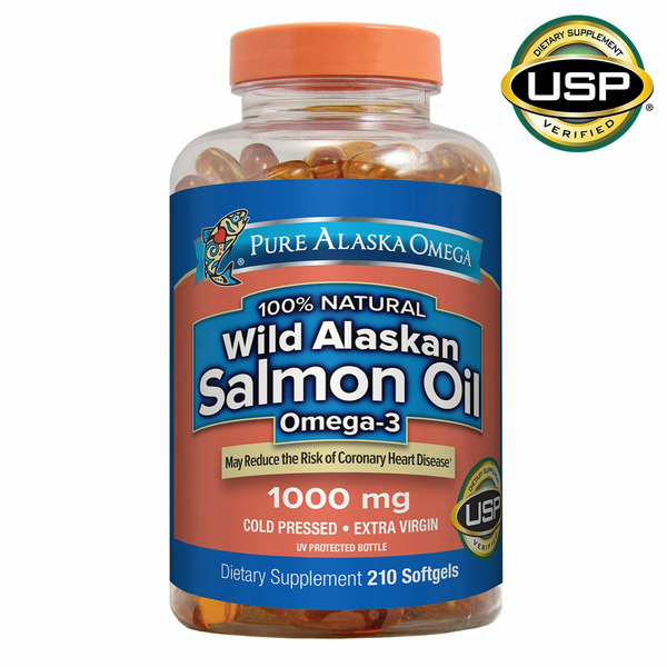 Pure Alaska Omega Wild Salmon Oil 1000 mg., 210 Softgels