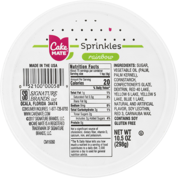 Cake Mate Sprinkles, Rainbow (10.5 oz) Instacart