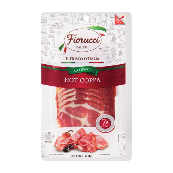 赤身 ２セット coppa Fiorucci Pre-Sliced Hot Coppa, Resealable Package Same-Day