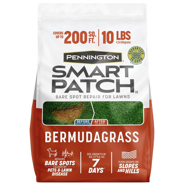 Pennington Smart Patch Bermudagrass 10 Lb. 200 Sq. Ft. Grass Seed Bare Spot Repair With Mulch And Fertilizer