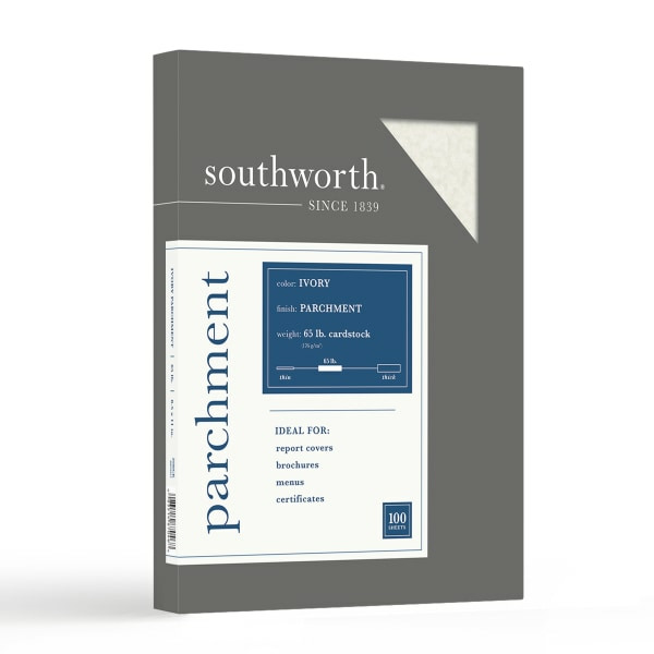 Neenah Paper Southworth Z980CK 8.5" x 11" 65 Pounds 100% Brightness Specialty Paper