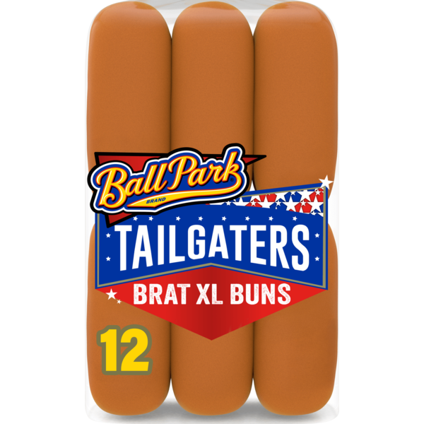 Ball Park Tailgaters, 12 ct, Brat, XL Buns, Hot Dog Buns, 32 oz