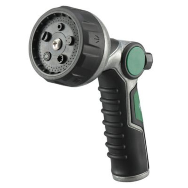 Ground Work 5-Pattern Metal Thumb Control Hose Nozzle